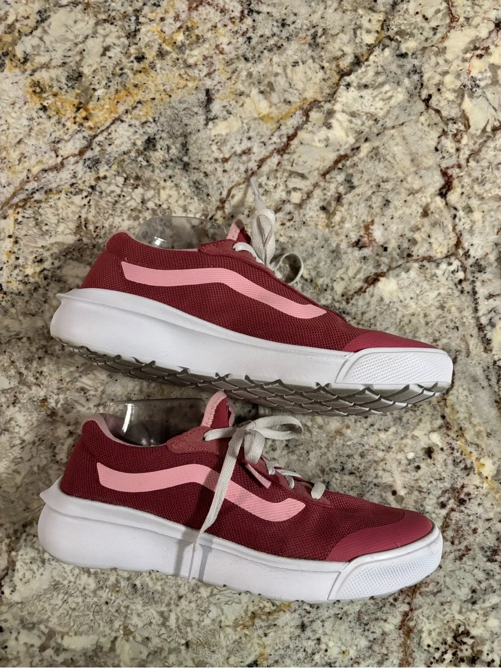 Vans Women’s Rose Pink Low-Top Sneakers with White Soles